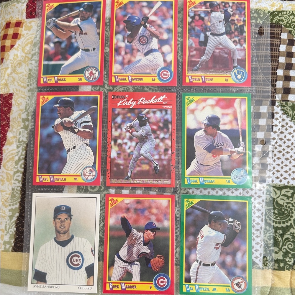 Baseball Trading Card Collection of 9 different hall of famers